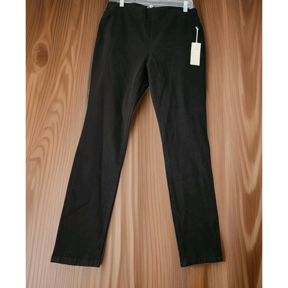 NWT Soft Surroundings‎ Black Ultimate  Denim Pull On Skinny  Stretch Jeans Sz S